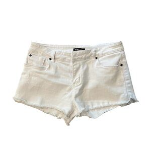 STS White Frey Hem Denim Shorts